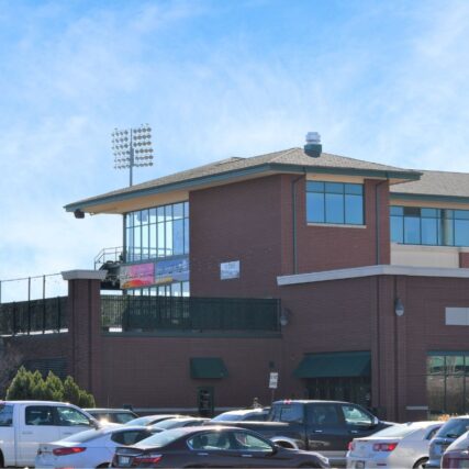 Dow Diamond Stadium main facade brick exterior in Midland MI by Boettcher Masonry