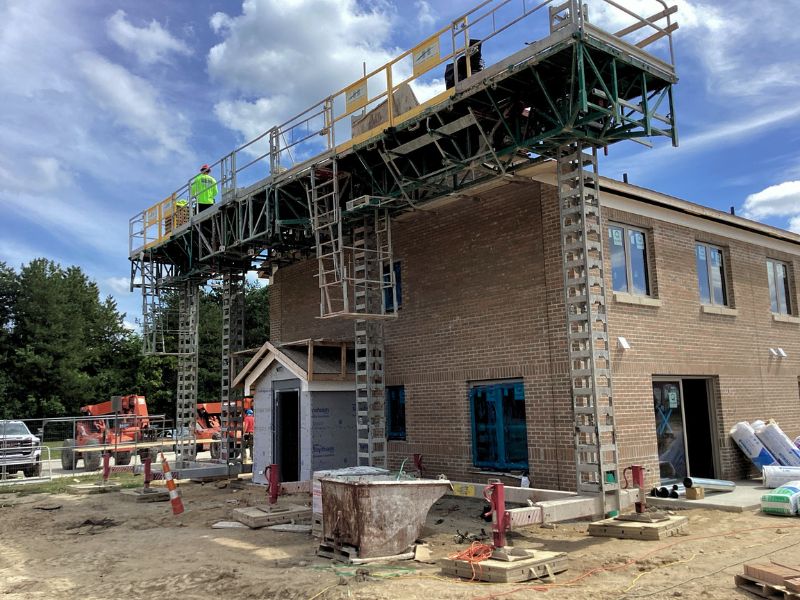 Boettcher Masonry brick veneer installation at Saginaw Valley State University Pine Grove West Housing