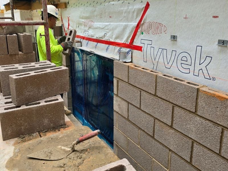 Boettcher Masonry work at Healing Transitions campus expansion in Raleigh